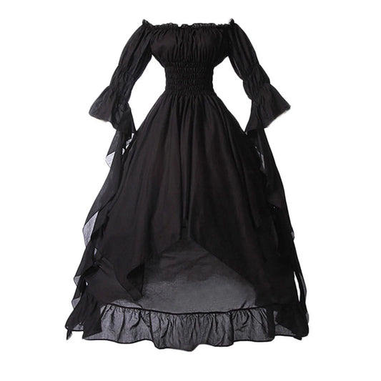 Women Cosplay Party Black Halloween Costume Gown