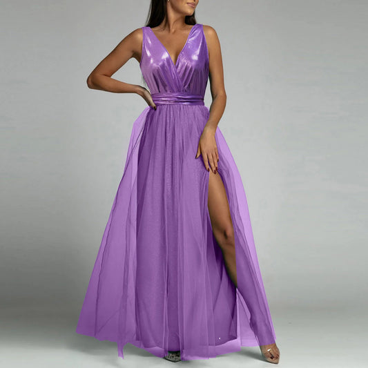 Sexy Purple Sequin Evening Dress